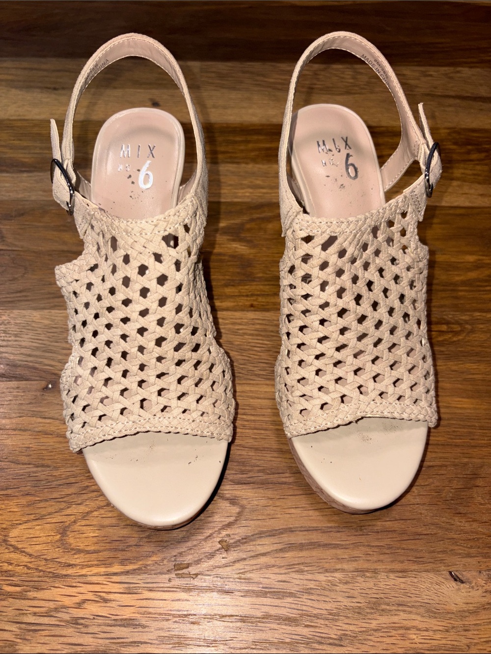 Mix No. 6 microsuede cork wedges